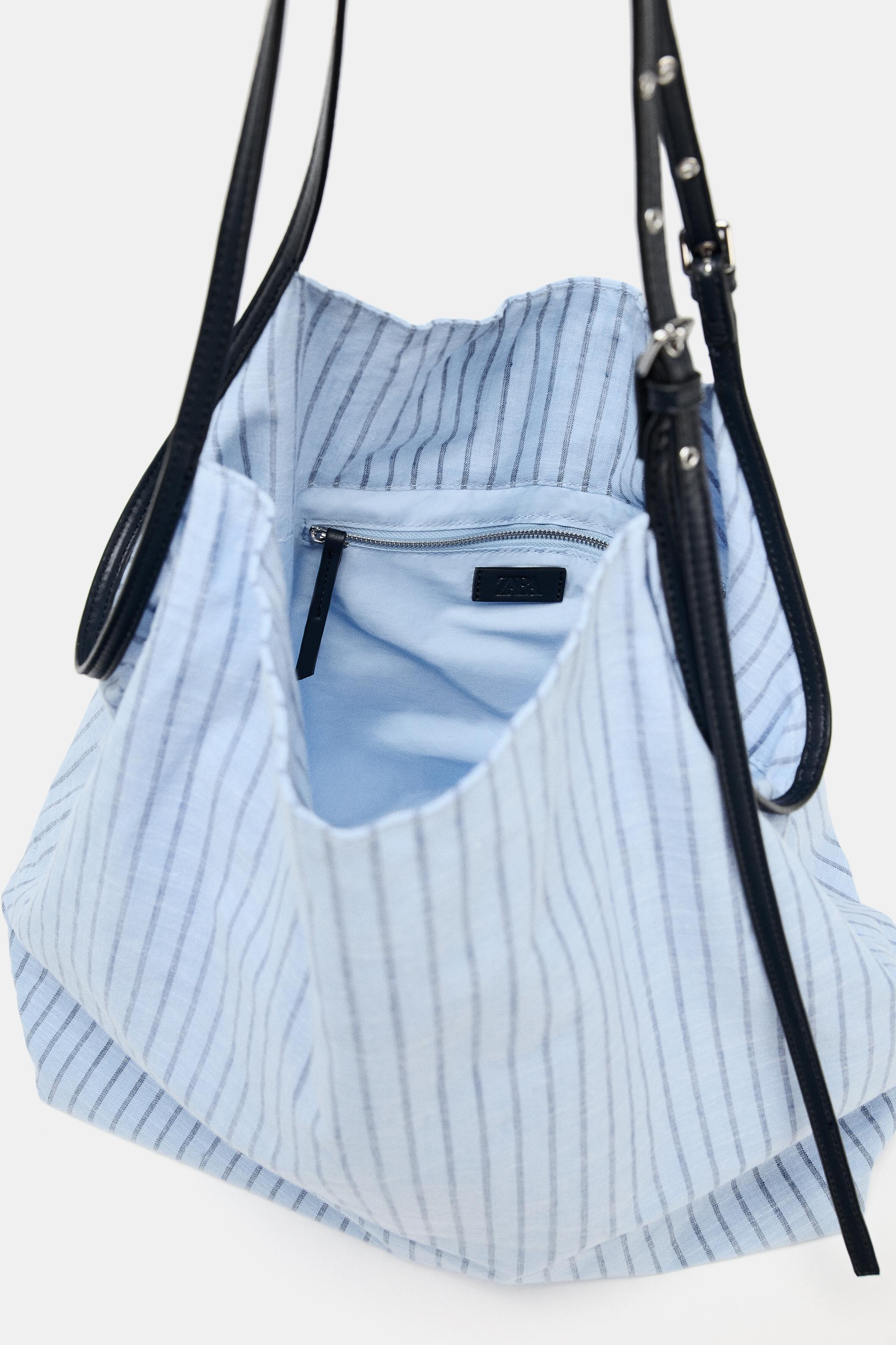 STRIPED WOVEN SHOPPER